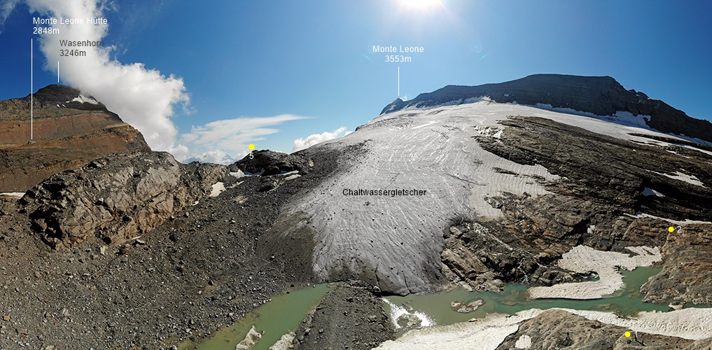 Übersichtsfoto vom Chaltwassergletscher.