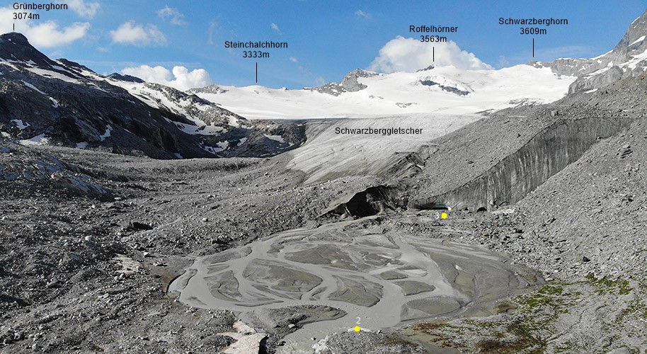 Übersichtsfoto vom Schwarzberggletscher.