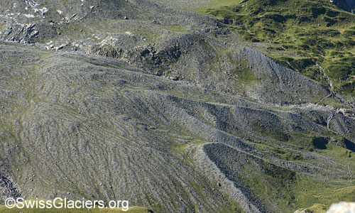 Gletschervorfeld des Blüemlisalpgletschers. Foto vom 21. August 2023.