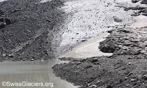 Gletschezunge des  Chaltwassergletschers am 8.8.2025.