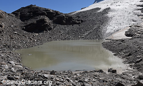 Nördlicher See und Zunge des Chaltwassergletschers von Nordwesten am 8.8.2025.
