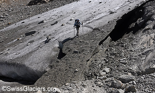 Überquerung der Gletscherzunge