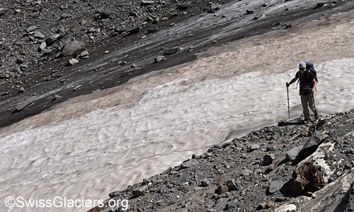 Überquerung der Gletscherzunge