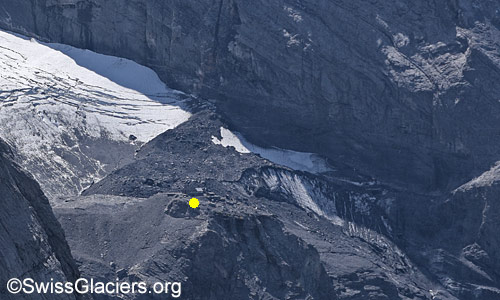 Fründegletscher und Fründenhütte. Foto vom 7. September 2025.