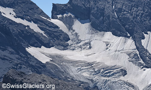 Fründegletscher und Fründejoch. Foto vom 21. August 2023.