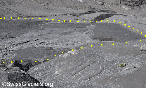 Lawinenkegel im westlichen Teil. Foto vom 7. September 2024.