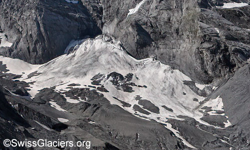 Mittlerer Teil des Gamchigletschers. Stand 18.7.2024