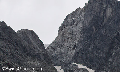 Permafrost schwindet und führt zu Felsstürzen. Foto vom 20.7.2024.