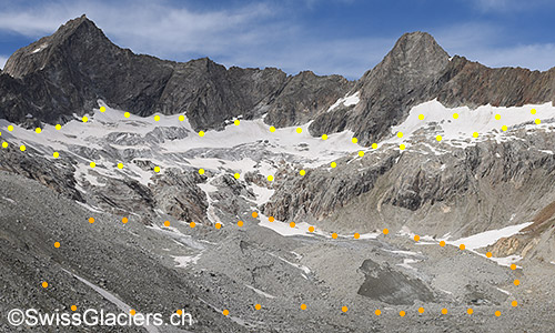 Gruebengletscher am 9.8.2019.