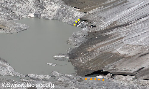 Nördlicher proglazialer See. Situation am 20.7.2024.