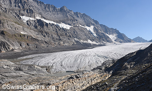 Kanderfirn im Überblick. Situation am 11.8.2022.