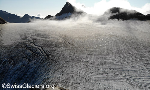 Schneelage Rappegletscher am 24.8.2019.
