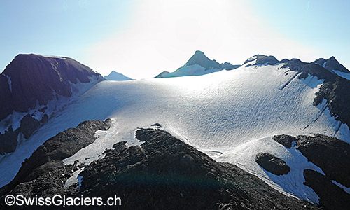 Schneelage am Rappegletscher am 24.7.2019.