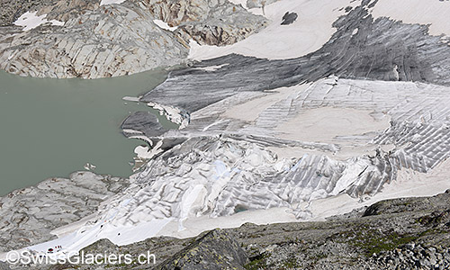 Abdeckung des Rhonegletschers am 5.7.2019 von oben.