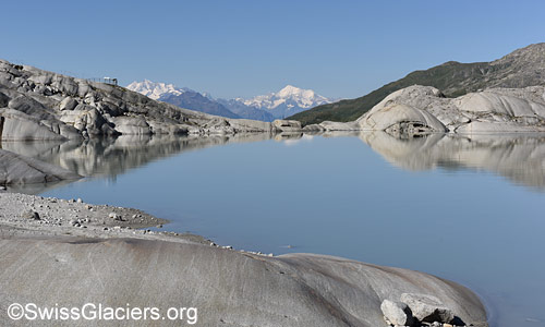 Westlicher Teil des proglazialen Gletschersee am 10.7.2025.
