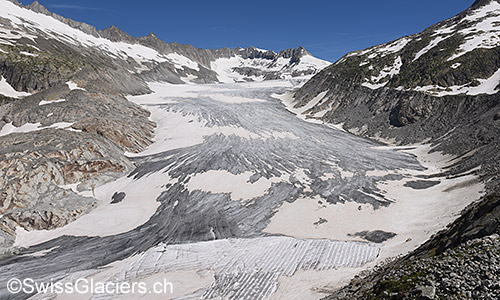 Schneelage am Rhonegletscher am 5.7.2019.