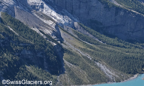 Schuttkegel unterhalb des Rutschungsgebiets Spitze Stei. Foto vom 7. September 2025.