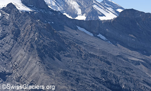 Rutschungsgebiet Spitze Stei oberhalb von Kandersteg im Überblick. Foto vom 7. September 2025.