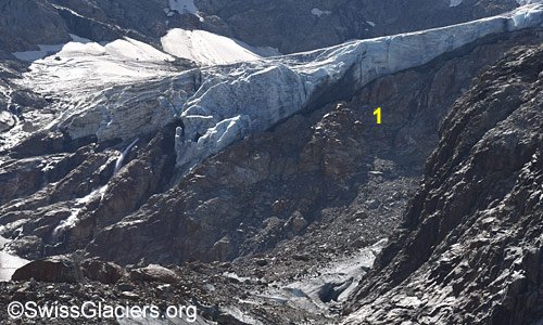 Abbruchstelle der Felsstürze. Foto vom 18. August 2023.