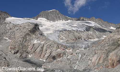 Tiefengletscher und Galenstock am 15.7.2022.