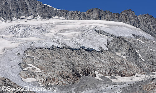 Nördlicher Teil des Tiefengletschers am 15.7.2022.