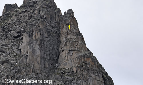 Felsturm SE vom proglazialen See am 9. August 2023.