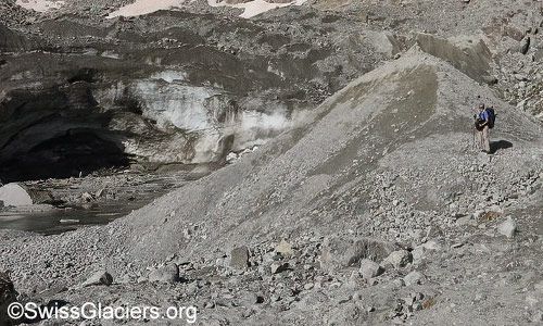 Tiefengletscher: Grosser Sandkegel. Foto vom 29. August 2024.