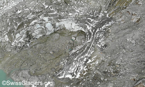 Luftaufnahme des Toteiskegels am 9. August 2023.