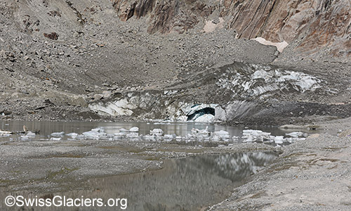 Toteiskegel von Osten am 15.7.2022.