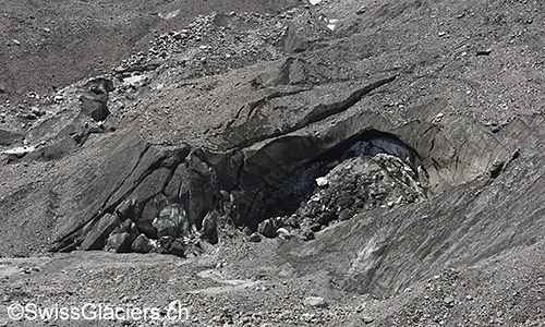 Geöffneter Einsturztrichter am 10. Juli 2019.