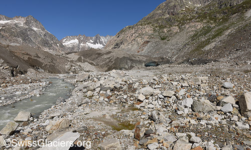 Gletscherfront des Unteraargletschers am 11. Juni 2022