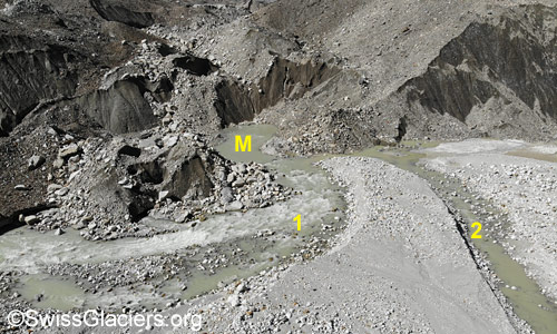Mittleres Gletschertor des Unteraargletschers am 19. September 2025.