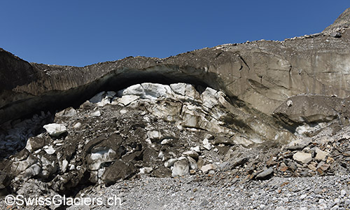 Westliche Begrenzung des Einsturztrichters am 10. Juli 2019.