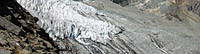 Vorher/Nachher Vergleichsfotos vom Allalingletscher (Walliser Alpen) anzeigen.