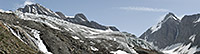 Vorher/Nachher Vergleichsfotos vom Anungletscher (Lötschental, Berner Alpen) anzeigen.