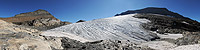 Vorher/Nachher Vergleichsfotos vom Chaltwassergletscher (Walliser Alpen, Schweiz) anzeigen.