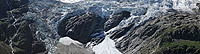Vorher/Nachher Vergleichsfotos vom Fieschergletscher (Grindelwald, Berner Alpen) / Unterer Grindelwaldgletscher (Berner Alpen) anzeigen.