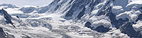 Vorher/Nachher Vergleichsfotos vom Grenzgletscher (Walliser Alpen) anzeigen.
