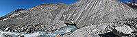 Vorher/Nachher Vergleichsfotos vom Langgletscher (Berner Alpen, Schweiz) anzeigen.