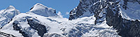 Vorher/Nachher Vergleichsfotos vom Schwärzegletscher (Wallis, Schweiz) anzeigen.