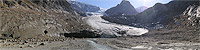 Vorher/Nachher Vergleichsfotos vom Steigletscher (Berner Oberland, Schweizer Alpen) anzeigen.