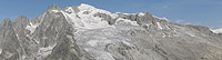 Vorher/Nachher Vergleichsfotos vom Triftgletscher (Fieschertal, Berner Alpen) anzeigen.