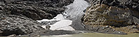 Vorher/Nachher Vergleichsfotos vom Wetterlückengletscher (Berner Alpen) anzeigen.
