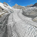 Allalingletscher aus der Vogelperspektive am 29.7.2018