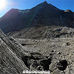 Eisblock am Unteraargletscher von Norden am 25.9.2018