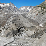 Gletscherende des Unteraargletschers aus ca. 100m Höhe am 10.7.2019