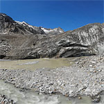 Unteraargletscher: Gletscherfront, Gletscherbach und Gletschervorfeld