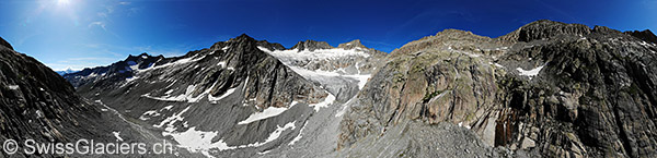 Bächligletscher und Diamantstock von Osten (Luftaufnahme)
