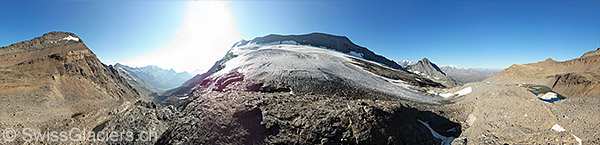 Mittlerer Teil des Chaltwassergletschers von Norden (Luftaufnahme)