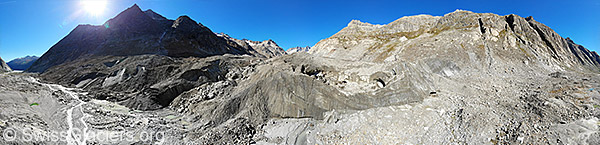 Front des Unteraargletschers (Luftaufnahme)